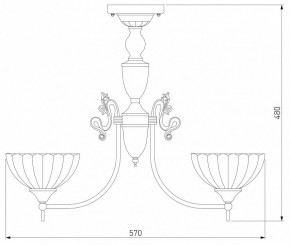 Люстра на штанге Eurosvet Lira 60053/5 античная бронза в Камышлове - kamyshlov.ok-mebel.com | фото 4