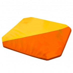 Мат гимнастический 1,3x1,3x0,05м складной скошенные углы цв.оранжевый-желтый в Камышлове - kamyshlov.ok-mebel.com | фото 1