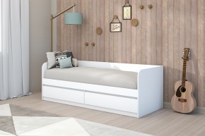 МС "Хилтон" Кровать 0,8 (Белый текстурный) в Камышлове - kamyshlov.ok-mebel.com | фото 3