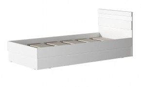 МС "Хилтон" Кровать 0,9 (Белый текстурный) в Камышлове - kamyshlov.ok-mebel.com | фото 2