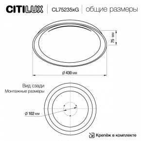 Накладной светильник Citilux MEGA CL752352G в Камышлове - kamyshlov.ok-mebel.com | фото 4