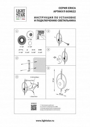 Накладной светильник Lightstar Erica 609622 в Камышлове - kamyshlov.ok-mebel.com | фото 4