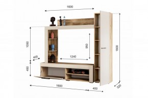 НИКОЛЬ Гостиная (Дуб крафт серый/софт айвори) в Камышлове - kamyshlov.ok-mebel.com | фото 2