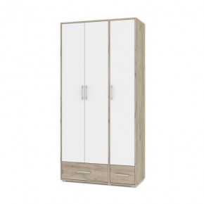 ОЛИВИЯ О32 Шкаф 3-х дверный (дуб серый/белый) в Камышлове - kamyshlov.ok-mebel.com | фото