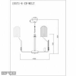 Подвесная люстра iLamp Dolce 15571-6 CR+MULT в Камышлове - kamyshlov.ok-mebel.com | фото 3