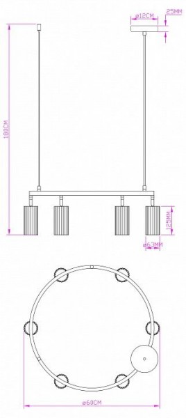 Подвесная люстра Moderli Cora V11603-6P в Камышлове - kamyshlov.ok-mebel.com | фото 6