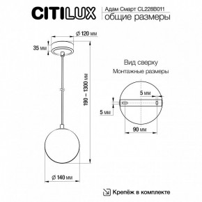 Подвесной светильник Citilux Адам Смарт CL228B011 в Камышлове - kamyshlov.ok-mebel.com | фото 5