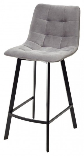 Полубарный стул CHILLI-QB SQUARE светло-серый #26, велюр / черный каркас (H=66cm) М-City в Камышлове - kamyshlov.ok-mebel.com | фото