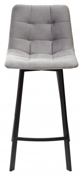 Полубарный стул CHILLI-QB SQUARE светло-серый #26, велюр / черный каркас (H=66cm) М-City в Камышлове - kamyshlov.ok-mebel.com | фото 3
