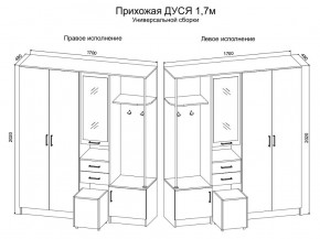 Прихожая Дуся 1.7 УНИ (Дуб Бунратти/Белый Бриллиант) в Камышлове - kamyshlov.ok-mebel.com | фото 2