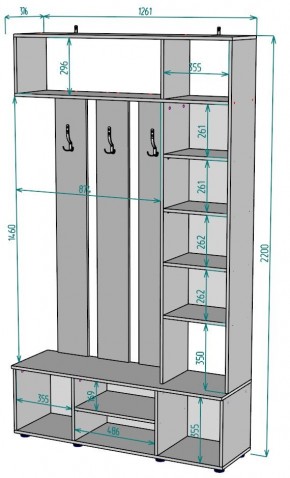 Прихожая с зеркалом V20_M в Камышлове - kamyshlov.ok-mebel.com | фото 2