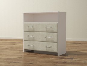 PROxSON Комод Varna (ЛДСП Белая+ткань Белый/Savana Milk (молочный)) 90x40 в Камышлове - kamyshlov.ok-mebel.com | фото