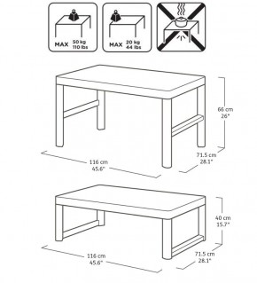 Раскладной стол Лион с регулируемой высотой столешницы (Lyon rattan table) графит (h400/650) в Камышлове - kamyshlov.ok-mebel.com | фото 3