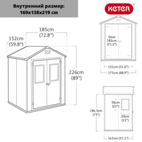 Сарай Манор 6*5 TWF (два окна на фасаде) MANOR 6x5 DD (two windows at the front) в Камышлове - kamyshlov.ok-mebel.com | фото 2