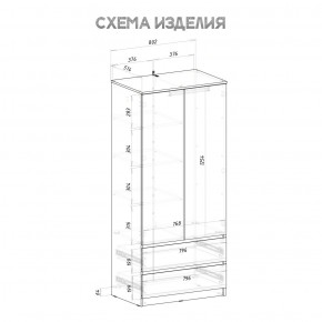 Шкаф 2-х створчатый Симпл ШК-03 (графит) в Камышлове - kamyshlov.ok-mebel.com | фото 4