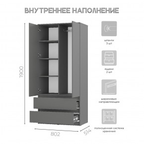 Шкаф 2-х створчатый Симпл ШК-03 (графит) в Камышлове - kamyshlov.ok-mebel.com | фото 5