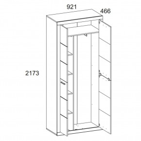 Шкаф 2D OSKAR , цвет дуб Санремо в Камышлове - kamyshlov.ok-mebel.com | фото 4