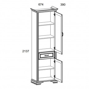 Шкаф 2D1S, MONAKO, цвет Сосна винтаж/дуб анкона в Камышлове - kamyshlov.ok-mebel.com | фото 3