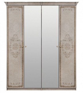 Шкаф 4-х створчатый (1+2+1) с Зеркалом "Патрисия" (крем) в Камышлове - kamyshlov.ok-mebel.com | фото 1