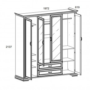 Шкаф 4D2S Z , MONAKO, цвет Сосна винтаж в Камышлове - kamyshlov.ok-mebel.com | фото