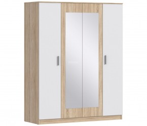 Шкаф 4х дверный с зеркалами Уют СБ-2750/1 (Дуб Сонома/Белый) в Камышлове - kamyshlov.ok-mebel.com | фото