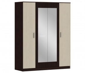 Шкаф 4х дверный с зеркалами Уют СБ-2750/1.Н (Венге/Паллада) в Камышлове - kamyshlov.ok-mebel.com | фото
