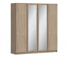 Шкаф 4х дверный с зеркалами Веста СБ-3082 (Дуб Сонома) в Камышлове - kamyshlov.ok-mebel.com | фото