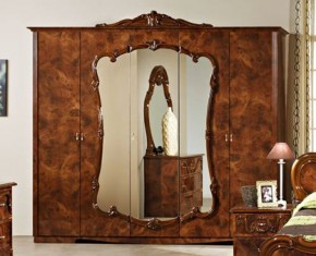 Шкаф 5-и дверный с зеркалами (20.145) Тициана (орех) в Камышлове - kamyshlov.ok-mebel.com | фото