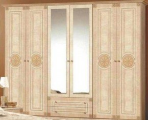 Шкаф 6-и дверный с зеркалами (02.146) Рома (беж) в Камышлове - kamyshlov.ok-mebel.com | фото