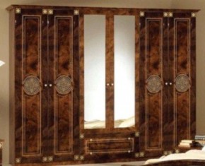 Шкаф 6-и дверный с зеркалами (02.146) Рома (орех) в Камышлове - kamyshlov.ok-mebel.com | фото