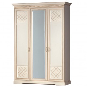 Шкаф для одежды 3-дверный №800 Парма кремовый белый в Камышлове - kamyshlov.ok-mebel.com | фото