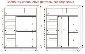 Шкаф-купе 1800 серии SOFT D6+D6+B2+PL3 (2 ящика+2штанги) профиль «Капучино» в Камышлове - kamyshlov.ok-mebel.com | фото 8