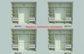 Шкаф-купе 2450 серии NEW CLASSIC K6Z+K1+K6+B22+PL2 (по 2 ящика лев/прав+1 штанга+1 полка) профиль «Капучино» в Камышлове - kamyshlov.ok-mebel.com | фото 6