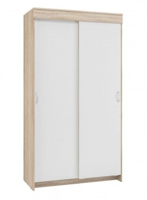 Шкаф-купе Бассо 1.0 (Дуб Сонома/Белый) 2 двери 2 зеркальные вставки в Камышлове - kamyshlov.ok-mebel.com | фото 3