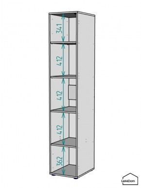 Шкаф Linnea MHR-1-2 2050х400х510 (Графит-М 11.1.25) в Камышлове - kamyshlov.ok-mebel.com | фото 3