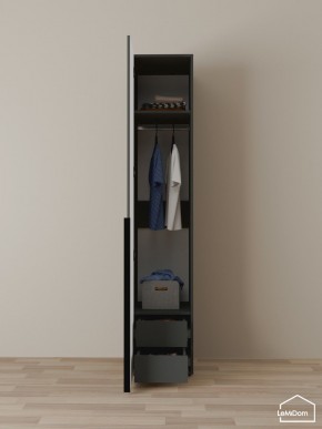 Шкаф Linnea MHR-1-3 2050х400х510 (Графит-М 11.1.25) в Камышлове - kamyshlov.ok-mebel.com | фото 3