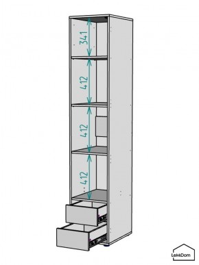 Шкаф Linnea MHR-1-4 2050х400х510 (ДВ-М 11.1.25) в Камышлове - kamyshlov.ok-mebel.com | фото 3