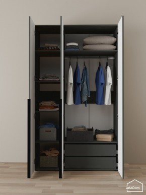 Шкаф Linnea MHR-3-2 2050х1200х510 (Графит-М 11.1.25) в Камышлове - kamyshlov.ok-mebel.com | фото 5