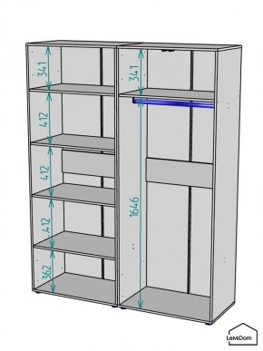 Шкаф Linnea MHR-4-1 2050х1600х510 (Белый-М 11.1.2) в Камышлове - kamyshlov.ok-mebel.com | фото 3