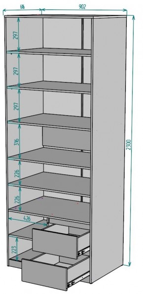 Шкаф Мальта H202 в Камышлове - kamyshlov.ok-mebel.com | фото 2