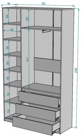 Шкаф Мальта H204 в Камышлове - kamyshlov.ok-mebel.com | фото 2