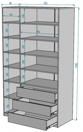 Шкаф Мальта H210 в Камышлове - kamyshlov.ok-mebel.com | фото 2