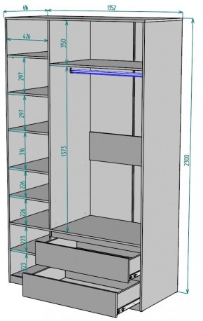 Шкаф Мальта H216 в Камышлове - kamyshlov.ok-mebel.com | фото 2