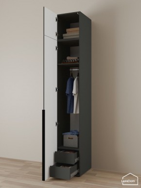 Шкаф с антресолью Linnea MHR-1A-3 2450х400х510 (Графит-М 11.1.25) в Камышлове - kamyshlov.ok-mebel.com | фото 5
