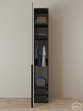 Шкаф с антресолью Linnea MHR-1A-3 2450х400х510 (Графит-М 11.1.25) в Камышлове - kamyshlov.ok-mebel.com | фото 6