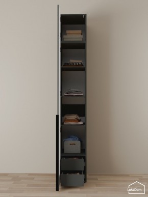 Шкаф с антресолью Linnea MHR-1A-4 2450х400х510 (Графит-М 11.1.25) в Камышлове - kamyshlov.ok-mebel.com | фото 4