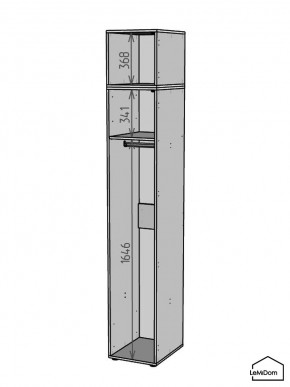 Шкаф с антресолью Linnea MHR-1POA-1 2450х400х510 (Белый-М 11.1.2) в Камышлове - kamyshlov.ok-mebel.com | фото 3
