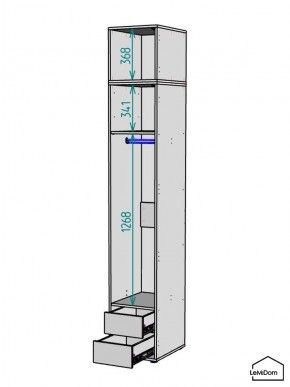 Шкаф с антресолью Linnea MHR-1POA-3 2450х400х510 (Белый-М 11.1.2) в Камышлове - kamyshlov.ok-mebel.com | фото 3