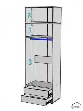 Шкаф с антресолью Linnea MHR-2A-3 2450х800х510 (Белый-М 11.1.1) в Камышлове - kamyshlov.ok-mebel.com | фото 3
