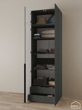 Шкаф с антресолью Linnea MHR-2A-3 2450х800х510 (Графит-М 11.1.25) в Камышлове - kamyshlov.ok-mebel.com | фото 6